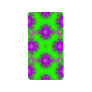 flame pattern green purple label