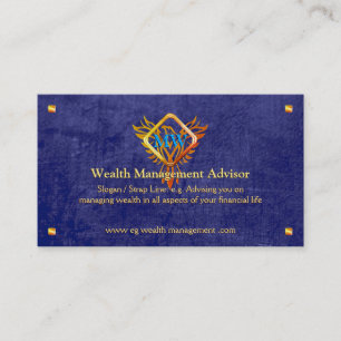 Flame Phoenix, blue leather-look, Wealth Advisor Business Card