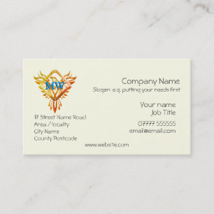 Flame Phoenix Rising logo with your initials Business Card