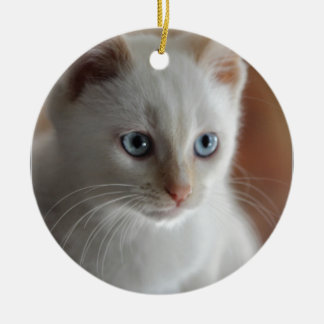 Flame Point Blue Eyes Ceramic Tree Decoration