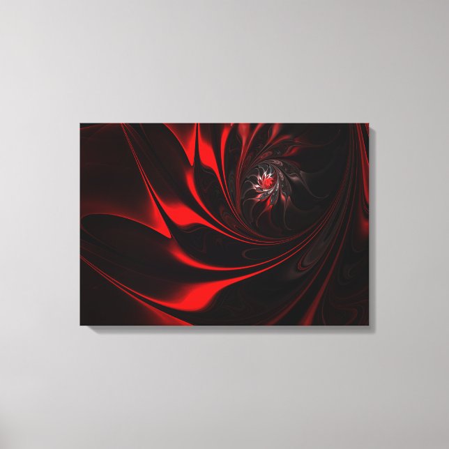Flame Red Abstract Whirl Canvas Print (Front)