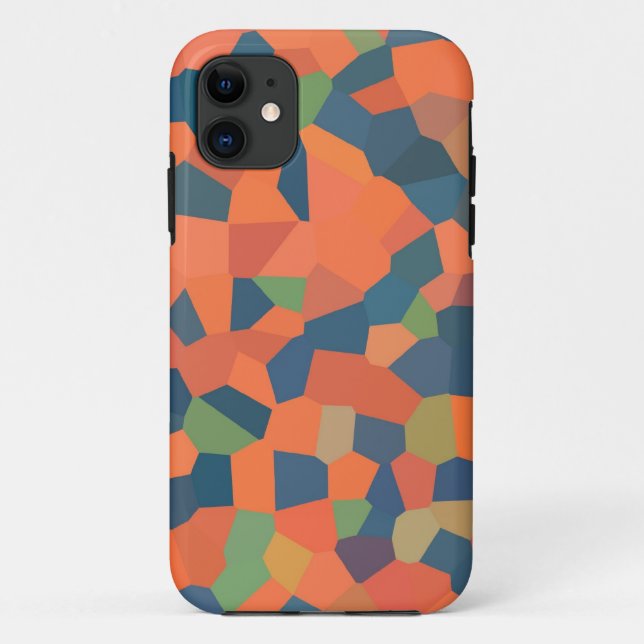 Flame Red, Midnight Blue, Green Mosaic Pattern Case-Mate iPhone Case (Back)