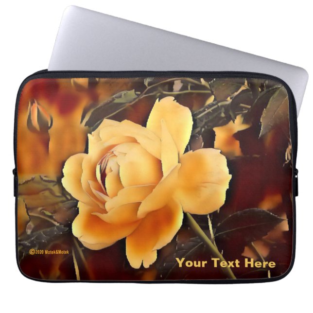 Flame Rose Laptop Sleeve (Front)