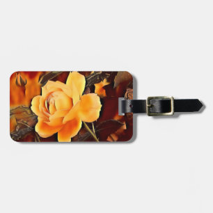 Flame Rose Luggage Tag