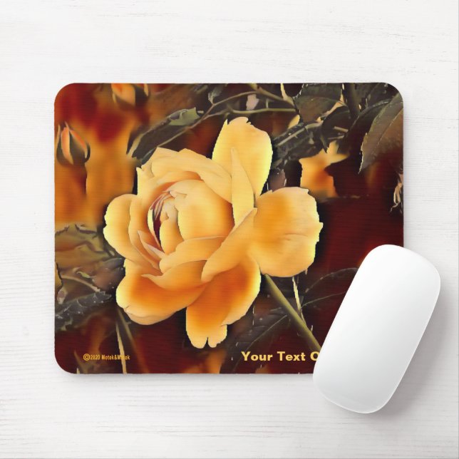 Flame Rose Mouse Mat (With Mouse)