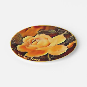 Flame Rose Paper Plate