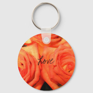 Flame Roses Key Ring