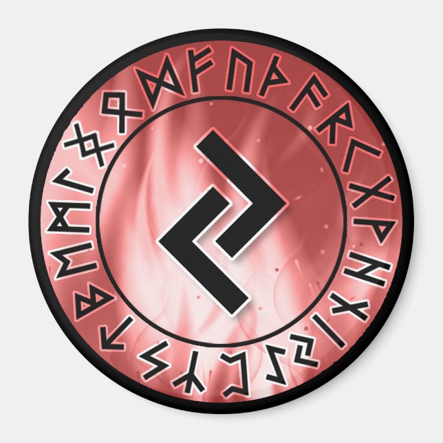 Flame Runes, Red [12. Jera] Magnet (Front)