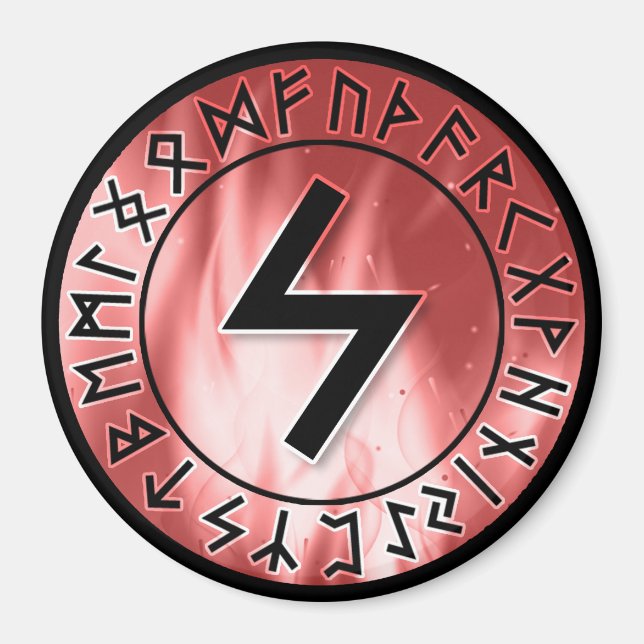 Flame Runes, Red [16. Sowilo] Magnet (Front)