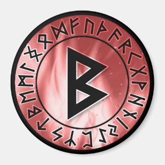 Flame Runes, Red [18. Berkano] Magnet