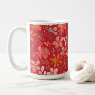 Flame Scarlet Floral Mother's Day Coffee Mug