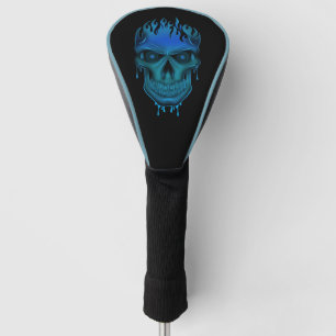 Flame Skull - Blue Golf Head Cover