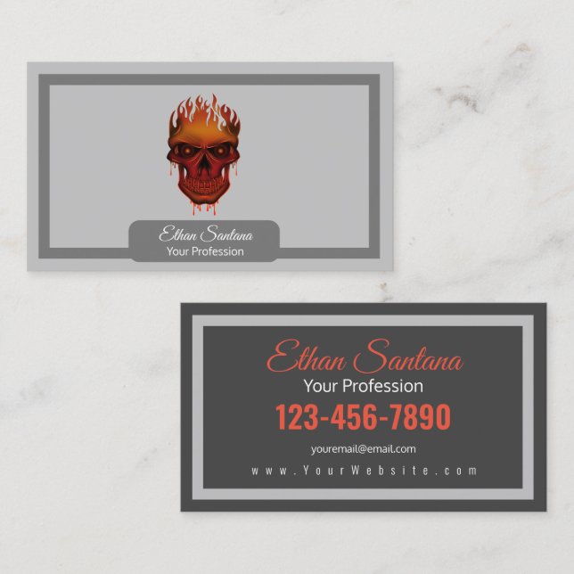 Flame Skull Business Card (Front/Back)