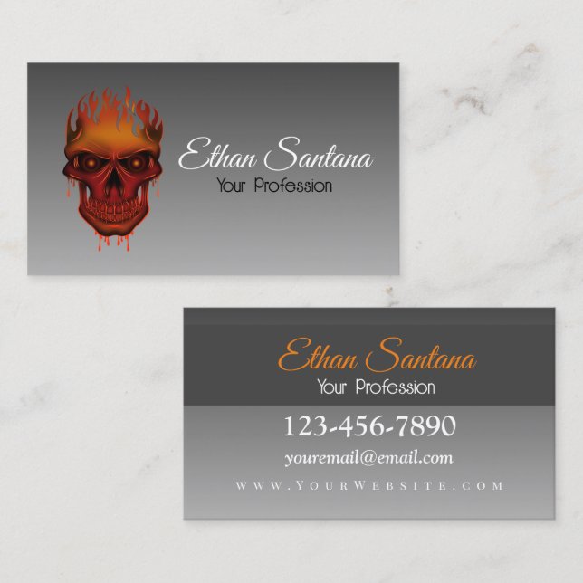 Flame Skull Business Card (Front/Back)