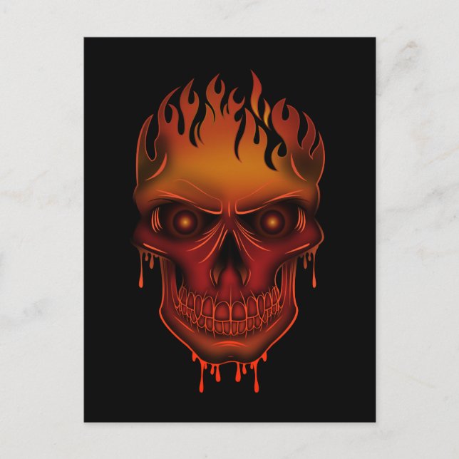 Flame Skull Postcard (Front)