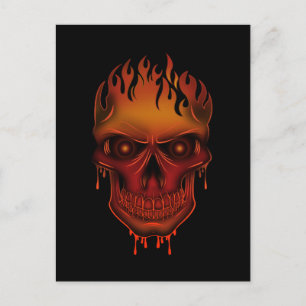 Flame Skull Postcard