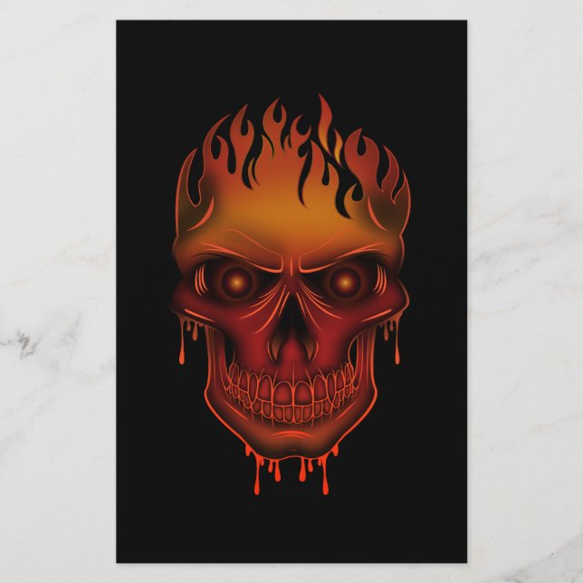 Flame Skull Stationery (Front)