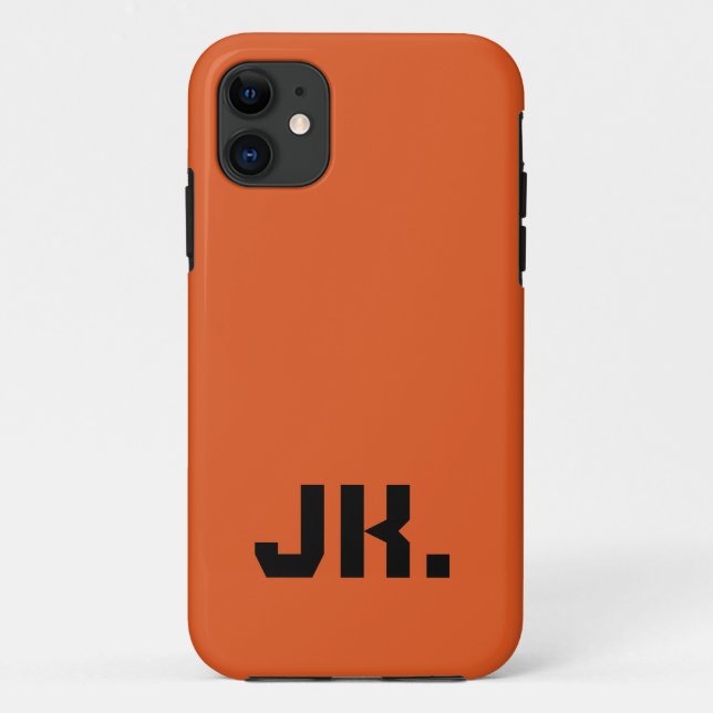 Flame Solid Colour | Minimal Initial  Case-Mate iPhone Case (Back)