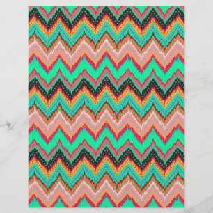 Flame stitch chevron scrapbook paper 8.5 x 11