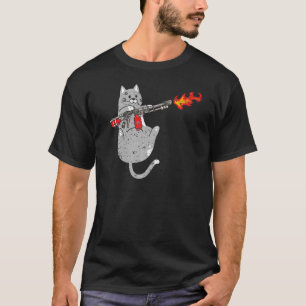 Flame Thrower Cat Flamethrower Fire Weapon Kitty T-Shirt
