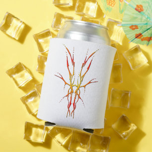 Flame Tribal Deer Skull Hunting Design Can Cooler