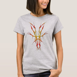Flame Tribal Deer Skull Hunting Design T-Shirt