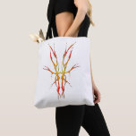 Flame Tribal Deer Skull Hunting Design Tote Bag<br><div class="desc">Make a bold statement with this unique, intricately detailed Deer Skull Tribal Design. Featuring a striking red and yellow image, this artwork reimagines the classic hunting trophy with a dark, modern edge. Perfect for deer hunters looking for gear that stands out from the traditional camo, this "scary-cool" tribal aesthetic adds...</div>