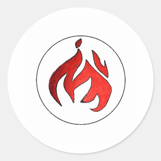 Flame Tuft of Fire from Hot Water Music Classic Round Sticker (Front)