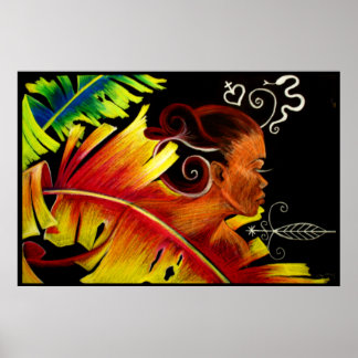 Flame V Glass Poster