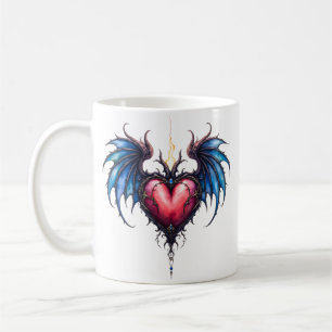Flamebound Heart of the Moon – Gothic Cosmic Love Coffee Mug