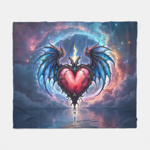 Flamebound Heart of the Moon – Gothic Cosmic Love Fleece Blanket
