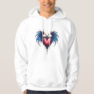 Flamebound Heart of the Moon – Gothic Cosmic Love Hoodie