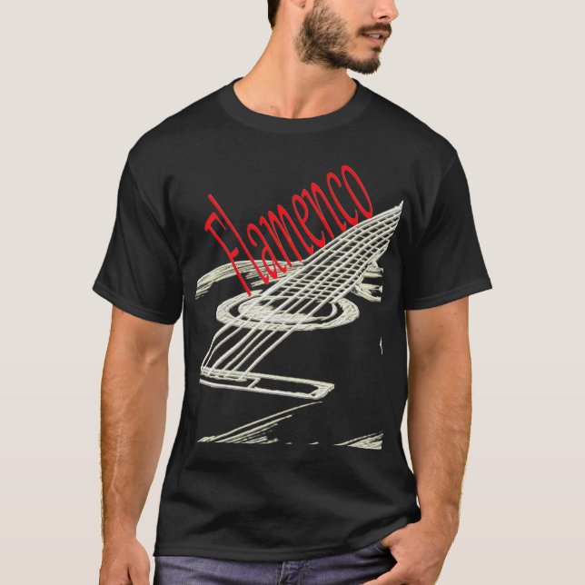 Flamenco Acoustic Guitar Player Premium T-Shirt (Front)