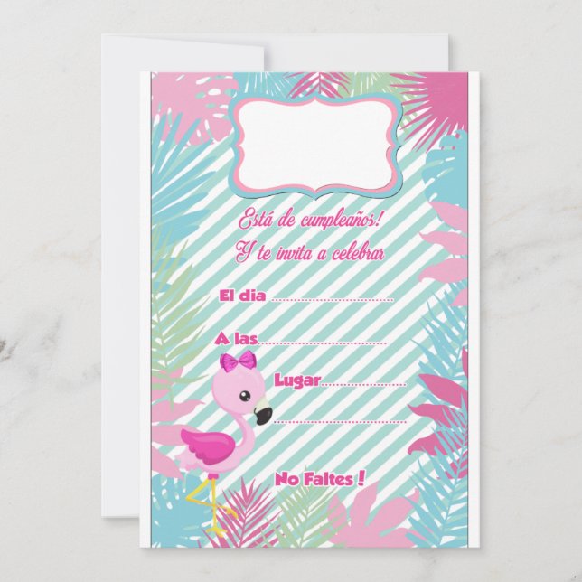 Flamenco Baby Invitation Card (Front)