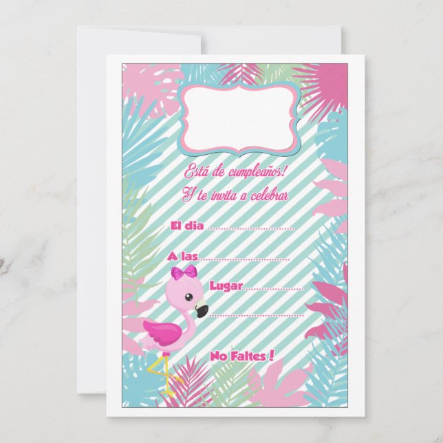Flamenco Baby Invitation Card (Front)