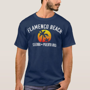 Flamenco Beach Culebra Puerto Rico Vintage Sunset  T-Shirt
