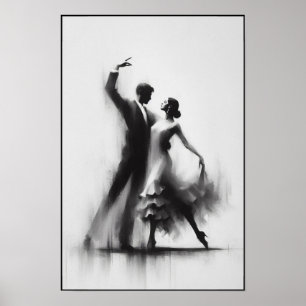 Flamenco Dance Duo Abstract Poster