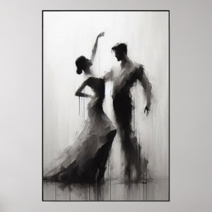 Flamenco Dance Duo Abstract Poster
