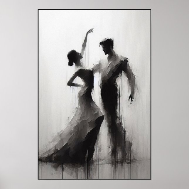 Flamenco Dance Duo Abstract Poster (Front)