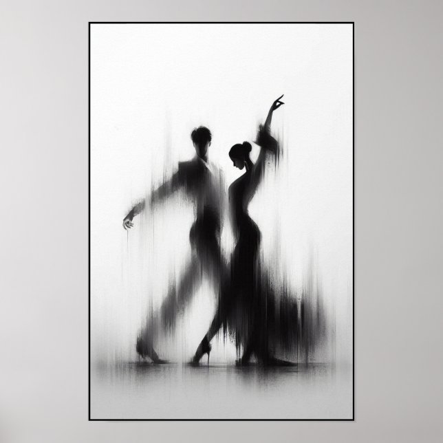 Flamenco Dance Duo Abstract Poster (Front)