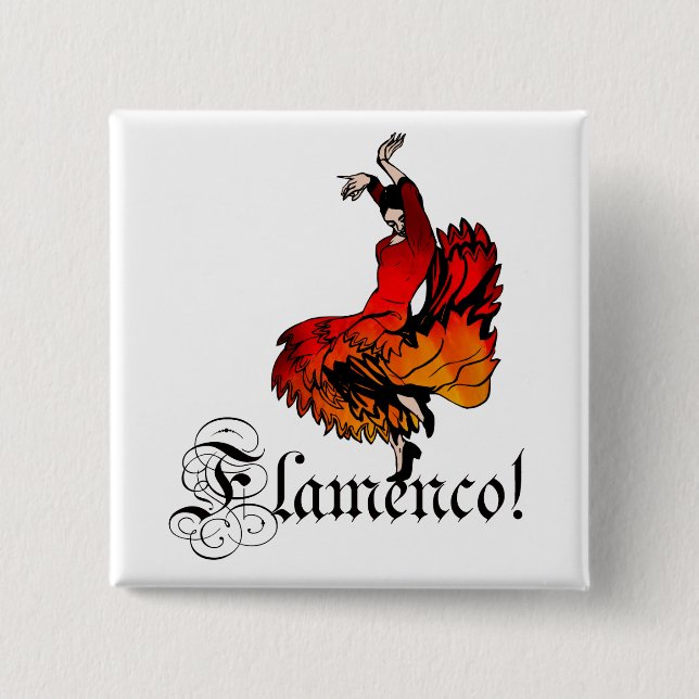 Flamenco Dancer 15 Cm Square Badge (Front)