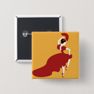 Flamenco Dancer 15 Cm Square Badge