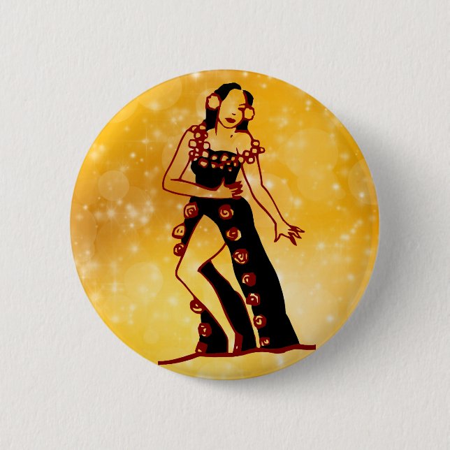 Flamenco dancer 6 cm round badge (Front)