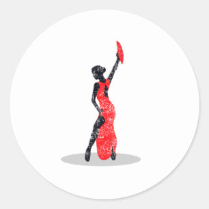 Flamenco Dancer Classic Round Sticker