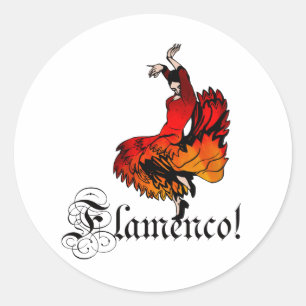 Flamenco Dancer Classic Round Sticker