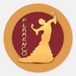Flamenco Dancer Classic Round Sticker