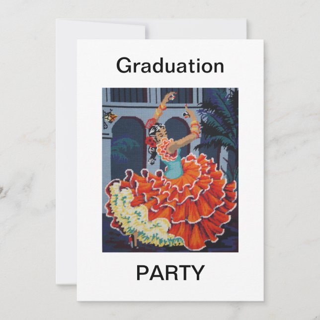 Flamenco Dancer Graduation Party Invitation (Front)