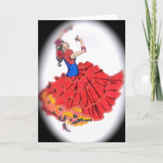 Flamenco Dancer Greeting Card (Front)
