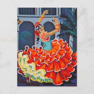 Flamenco Dancer in Colour Postcard