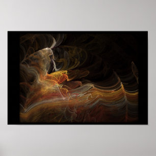 Flamenco dancer in fractal poster
